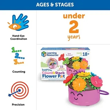 Learning Resources Poppy Count & Stack Flower Pot for Toddlers
