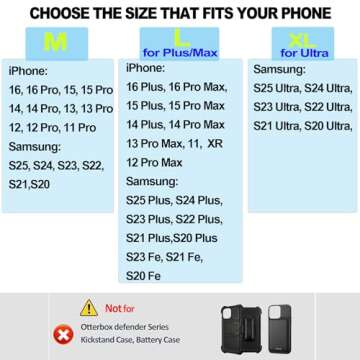 ACCKUO Leather Phone Holster with Strong Metal Belt Clip and Magnetic Closure Compatible with iPhone...