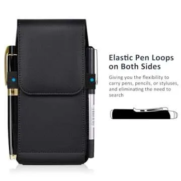 ACCKUO Leather Phone Holster with Magnetic Closure for iPhone