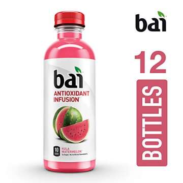 Bai Flavored Water, Kula Watermelon, Antioxidant Infused Drinks, 18 Fluid Ounce Bottle (Pack of 12)