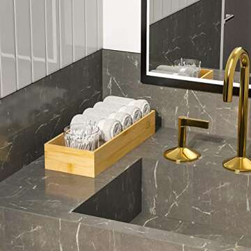 Stylish Toilet Tank Tray - Bamboo Bathroom Accessory for Elegant Organization