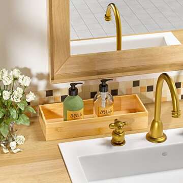 Elegant Bamboo Toilet Tank Tray for Bathroom Organization