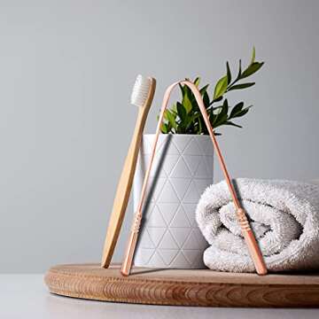 Kosha Ayurveda Copper Tongue Scraper Cleaner | Perfect Surgical Tongue Scraper | Best Remedy for Bad Breath | Maintains Oral Hygiene | Thick Safe Blunt Edges | Flexible Handle and Comfortable Grip