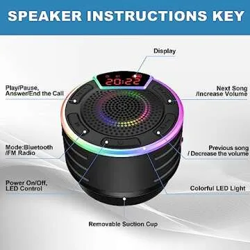 BassPal Bluetooth Speakers with Waterproof and Light Show