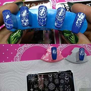 Starry Nail Stamping Plates - Galaxy Art Kit with Designs