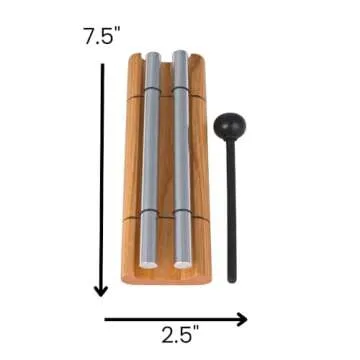 Woodstock Wind Chimes Zenergy Duo Hand Bell Chime, 2 Tone, Bell Percussion Instrument for Meditation, Yoga, Classrooms, Offices, Great for Awareness, Relaxation 7.5" (ZENERGY2)