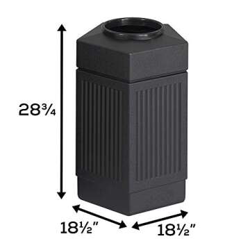 Safco Canmeleon Trash Can, 30 Gallons, Indoor and Outdoor Use, Durable & Weather-Resistant Commercial Garbage Can, Black