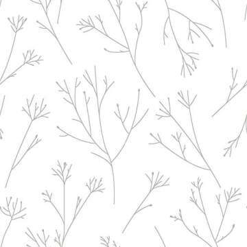 RoomMates RMK11677WP Gray and White Twigs Peel and Stick Wallpaper