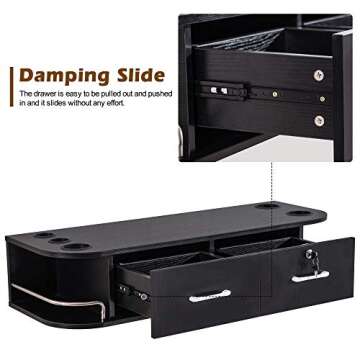 Locking Wall Mount Hair Styling Station with Storage