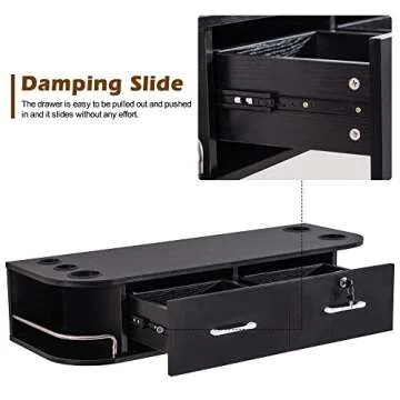 Locking Wall Mount Hair Styling Station with Storage