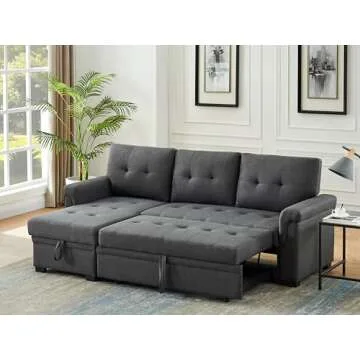 Lilola Home Lucca Sectional Sleeper Sofa with Storage