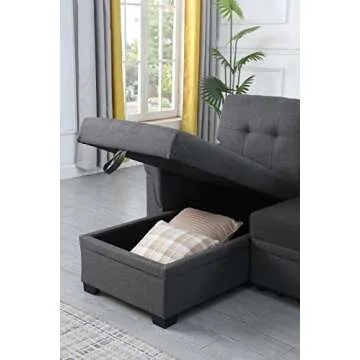 Lilola Home Lucca Sectional Sleeper Sofa with Storage