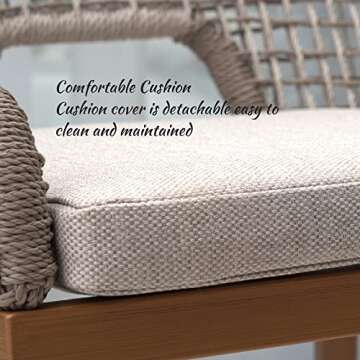 PURPLE LEAF Counter Height Bar Stools Set of 4 Rattan Chair Boho Aluminum Woven Counter Stools with Back and Footrest Modern Patio Seating 24.8 Inches Outdoor Barstools