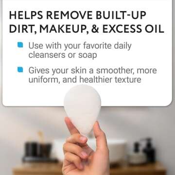 IMPRESA 10 Pack Facial Sponge for Daily Deep Cleansing and Regular Exfoliating - Regular Buff Style Exfoliating Pads Puf for Removing Dead Skin, Dirt & Makeup - Normal to Oily - Made in The USA