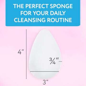 IMPRESA 10 Pack Facial Sponge for Daily Deep Cleansing and Regular Exfoliating - Regular Buff Style Exfoliating Pads Puf for Removing Dead Skin, Dirt & Makeup - Normal to Oily - Made in The USA