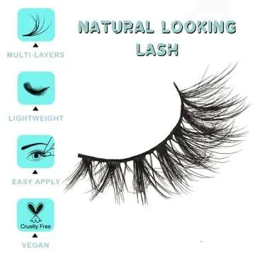 APCYUST Mink Lashes Wispy Eyelashes 10 Pair Natural Fake Lash Pack Fluffy Lashes False Short Strips Eyelash Reusable 3D Cat Eye Pestañas Cluster Set that Looks Like Extensions for Daily Makeup