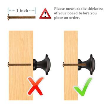 Amazer Cabinet Round Knobs, Oil Rubbed Bronze Traditional Cabinet Furniture Hardware Round Pull Knob...