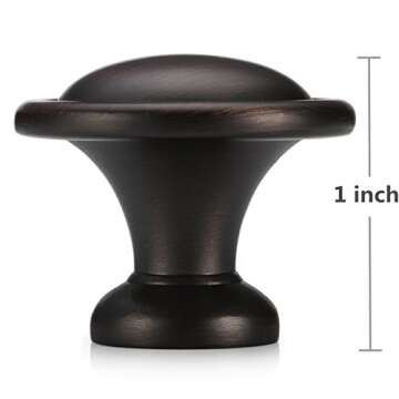 Amazer Cabinet Round Knobs, Oil Rubbed Bronze Traditional Cabinet Furniture Hardware Round Pull Knob with Parallel Lines - 1.2 Inch Diameter - 20 Pack