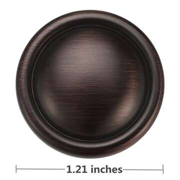 Amazer Cabinet Round Knobs, Oil Rubbed Bronze Traditional Cabinet Furniture Hardware Round Pull Knob with Parallel Lines - 1.2 Inch Diameter - 20 Pack