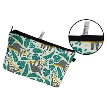 LOOMILOO Cosmetic Bag for Women, Adorable Roomy Makeup Bags Travel Water Resistant Toiletry Bag Accessories Organizer Sloth (Sloth 51476)