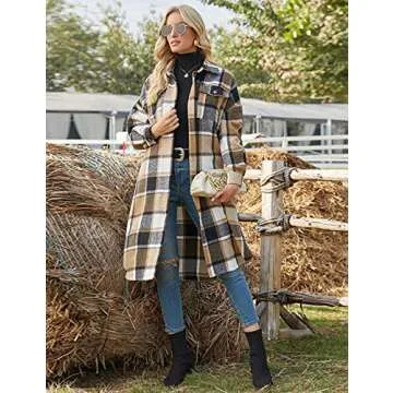 Comfortable PUWEI Plaid Shacket for Stylish Layering