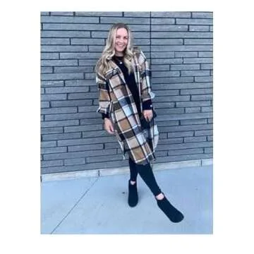 Comfortable PUWEI Plaid Shacket for Stylish Layering