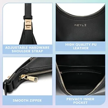 KEYLI Waterproof Leather Clutch Handbag Adjustable Strap