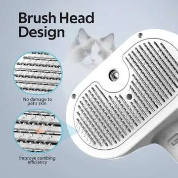 Gentle Pet Grooming Brush with Mist Spray for Cats & Dogs
