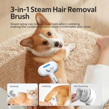 Gentle Pet Grooming Brush with Mist Spray for Cats & Dogs