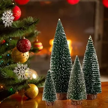 Small Christmas Tree Set - Mini Pine Tree Decor for Tabletop
