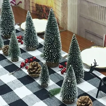 Small Christmas Tree Set - Mini Pine Tree Decor for Tabletop