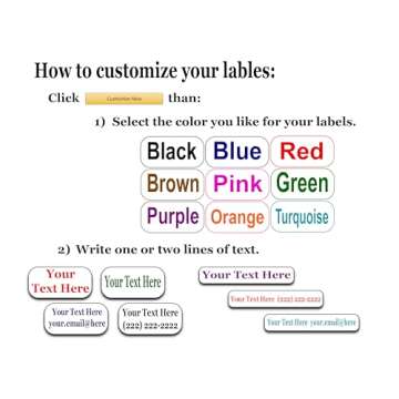 126 Personalized Waterproof Name Labels. Press and Stick Multi use Custom Name Labels. Highly Durable Customized Name Stickers with Permanent Self Adhesive. Great for School, Daycare or Camp