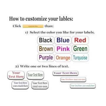 126 Personalized Waterproof Name Labels. Press and Stick Multi use Custom Name Labels. Highly Durable Customized Name Stickers with Permanent Self Adhesive. Great for School, Daycare or Camp