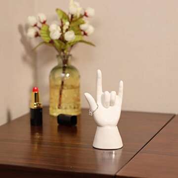 HOME SMILE Valentines's Day Gifts for Her,Girlfriend,Women,Boyfriend,Him- I Love You Hand Ring Holder-Mother's Day Gifts for Mom,Nana-I Love You Gifts