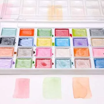Artecho 28 Metallic Watercolor Paint Set for All Ages