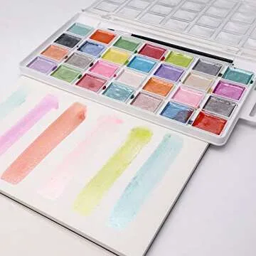 Artecho 28 Metallic Watercolor Paint Set for All Ages
