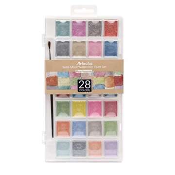 Artecho 28 Metallic Watercolor Paint Set for All Ages