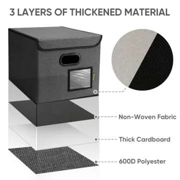 BALEINE Collapsible File Organizer Box for Home and Office