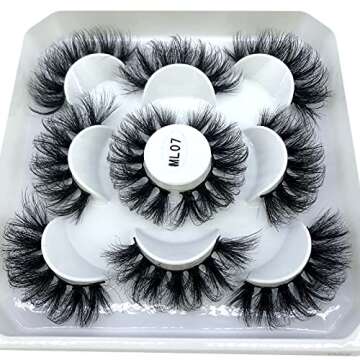 HBZGTLAD 5 Pairs 25mm 3D Mink Lashes Bulk Faux