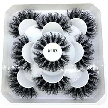 HBZGTLAD 5 Pairs 25mm 3D Mink Lashes Bulk Faux