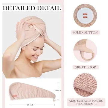 YoulerTex Ultra Plush Microfiber Hair Towel Wrap for Women