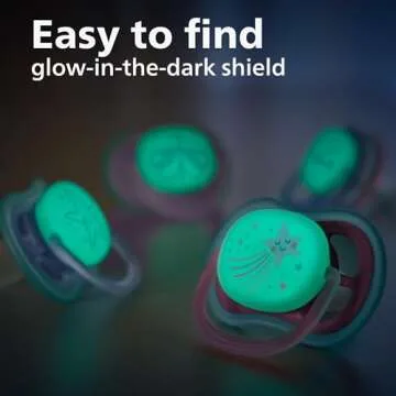 Philips Avent Ultra Air Pacifier - 4 x Light, Breathable Glow-in-The-Dark Baby Pacifiers for Babies Aged 6-18 Months, BPA Free with Sterilizer Carry Case, SCF376/08