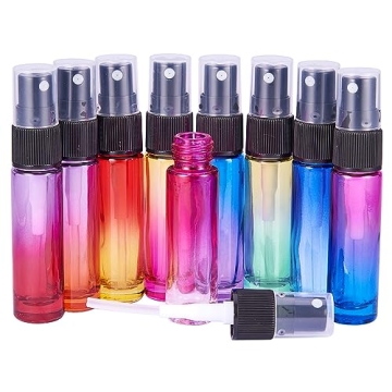 BENECREAT 10ml Rainbow Color Glass Spray Bottles Set