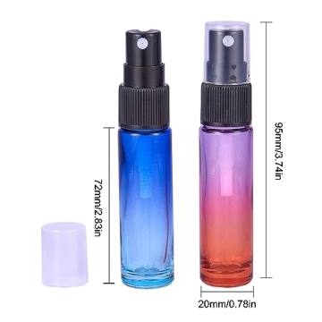 BENECREAT 10ml Rainbow Color Glass Spray Bottles Set