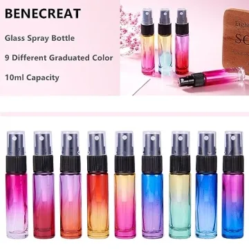 BENECREAT 10ml Rainbow Color Glass Spray Bottles Set