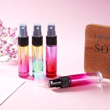 BENECREAT 10ml Rainbow Color Glass Spray Bottles Set