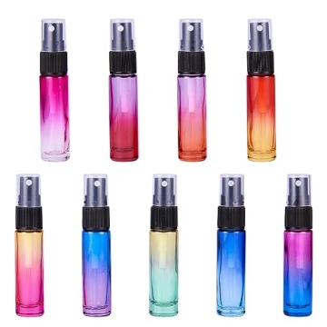 BENECREAT 10ml Rainbow Color Glass Spray Bottles Set