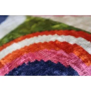 Canvello Rainbow Silk Velvet Throw Pillow - Luxury Accent Cushion