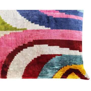 Canvello Rainbow Silk Velvet Throw Pillow - Luxury Accent Cushion