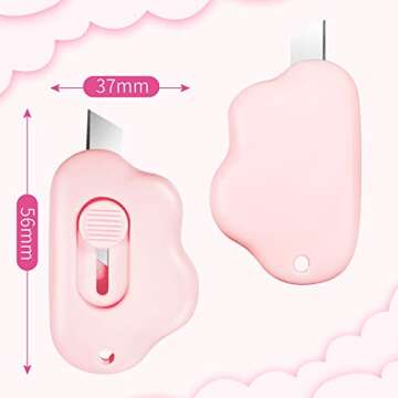15 Pieces Mini Utility Knives Candy Color Box Cutter Retractable Letter Opener Cloud Envelope Slitte...